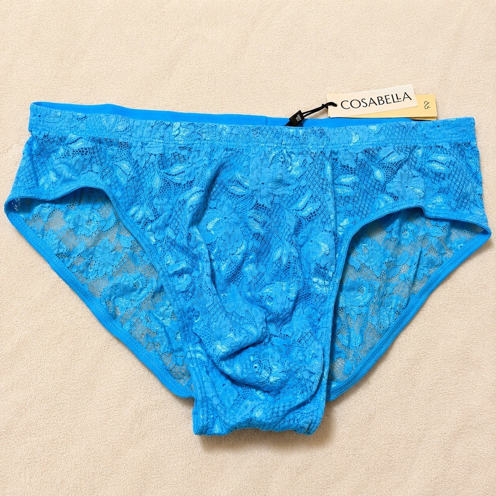 COSABELLA Men's Comfort Micro Brief Blue Lace Underwear‎ - Size M / NWT